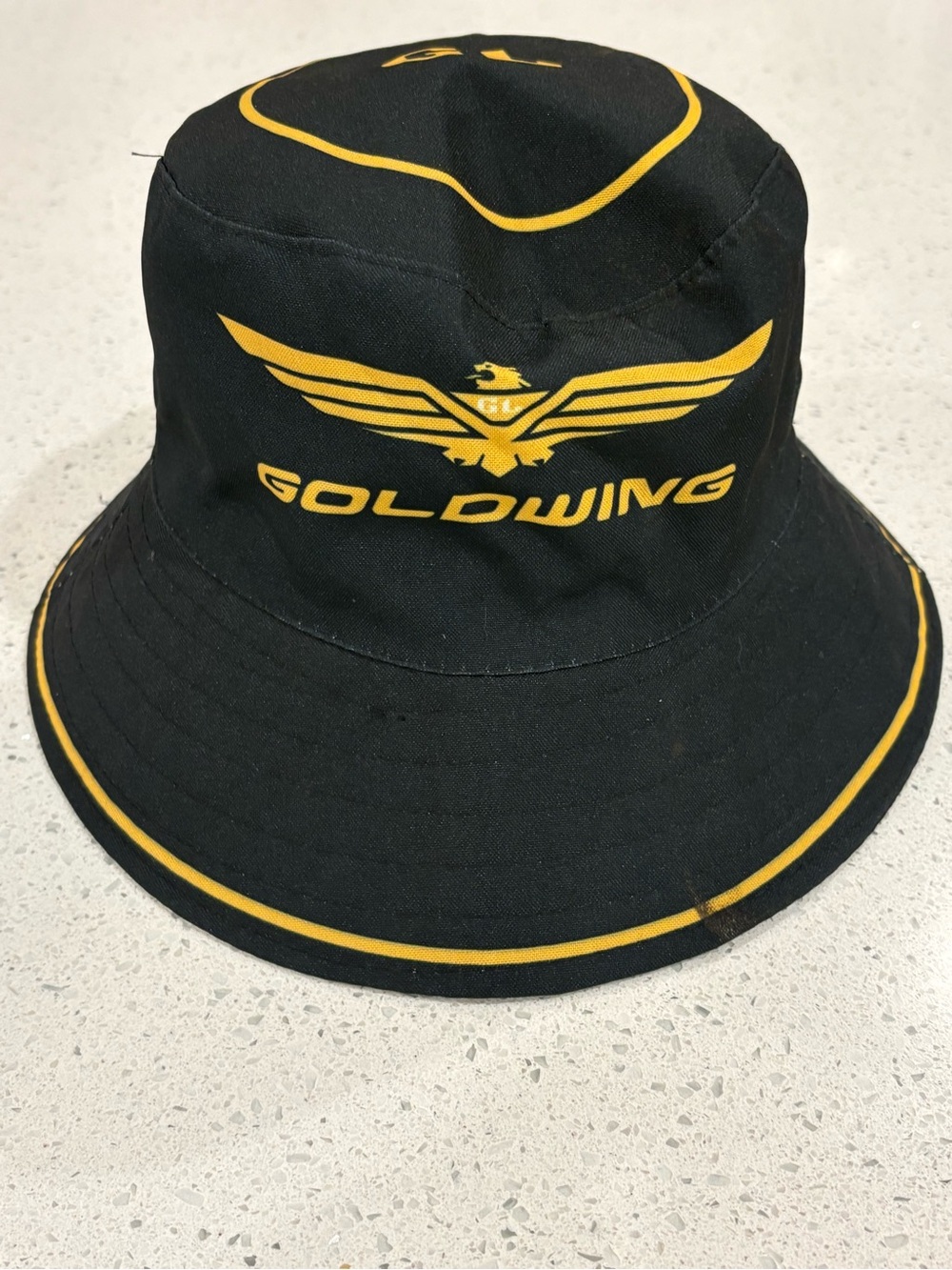 New Honda Goldwing Bucket Hat One Size Fits All Black Gold Motorcycle Tour Cap